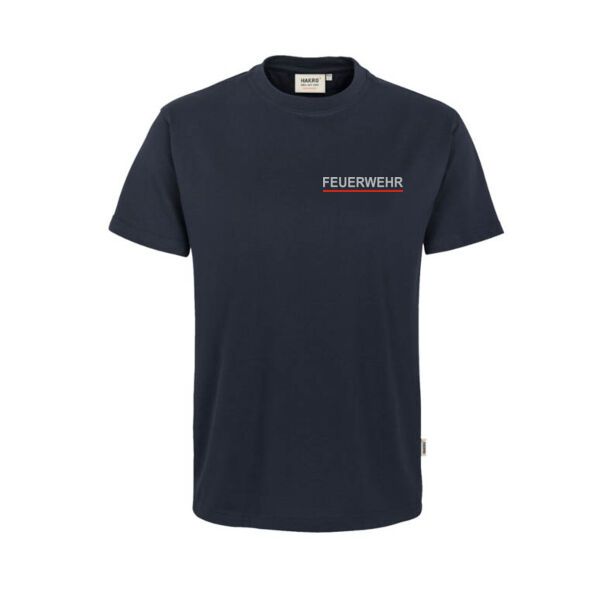 HAKRO T-Shirt PREMIUM FEUERWEHR + dein Ortsnamen (mit Ärmel Wappen) Druck Version Miniaturansicht